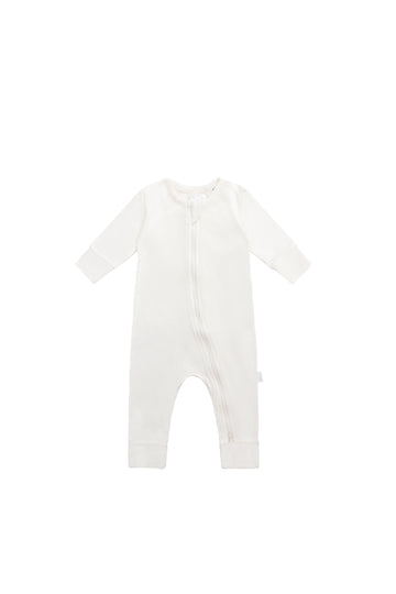 Organic Cotton Gracelyn Zip Onepiece - Milk Childrens Onepiece from Jamie Kay NZ