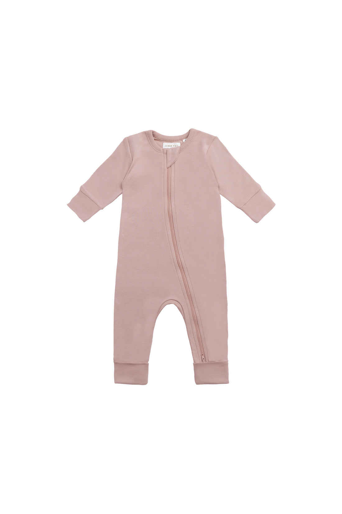 Organic Cotton Gracelyn Zip Onepiece - Powder Pink Childrens Onepiece from Jamie Kay NZ