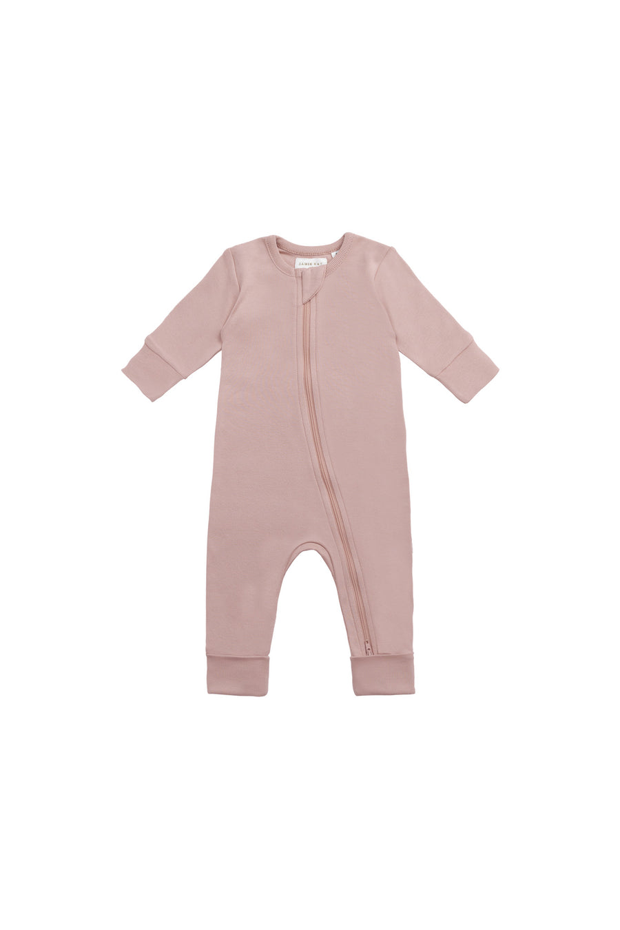 Organic Cotton Gracelyn Zip Onepiece - Powder Pink Childrens Onepiece from Jamie Kay NZ