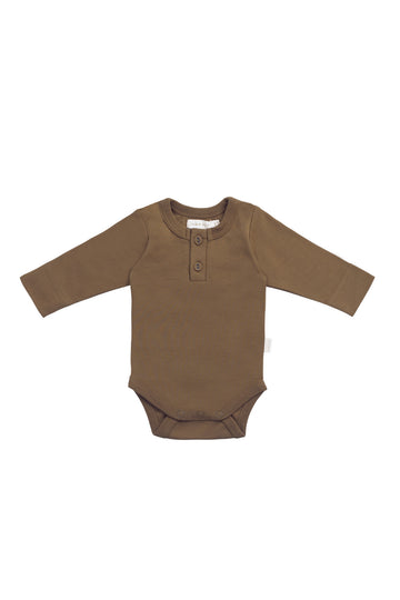 Organic Cotton Long Sleeve Bodysuit - Autumn Bronze Childrens Bodysuit from Jamie Kay NZ