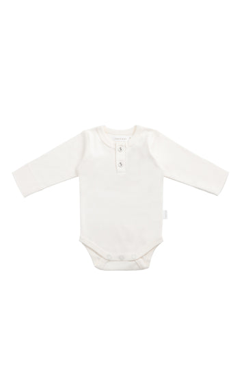 Organic Cotton Long Sleeve Bodysuit - Milk Childrens Bodysuit from Jamie Kay NZ