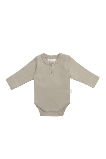 Organic Cotton Long Sleeve Bodysuit - Sage Childrens Bodysuit from Jamie Kay NZ