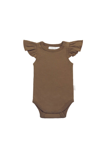 Organic Cotton Fleur Bodysuit - Autumn Bronze Childrens Bodysuit from Jamie Kay NZ