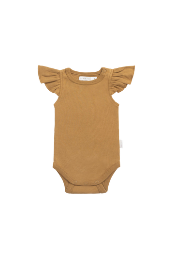 Organic Cotton Fleur Bodysuit - Golden Childrens Bodysuit from Jamie Kay NZ