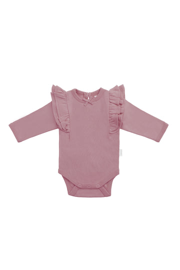 Organic Cotton Maddie Long Sleeve Bodysuit - Lillium Childrens Bodysuit from Jamie Kay NZ