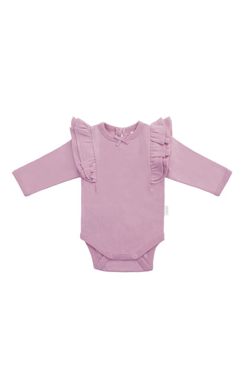 Organic Cotton Maddie Long Sleeve Bodysuit - Lily Childrens Bodysuit from Jamie Kay NZ
