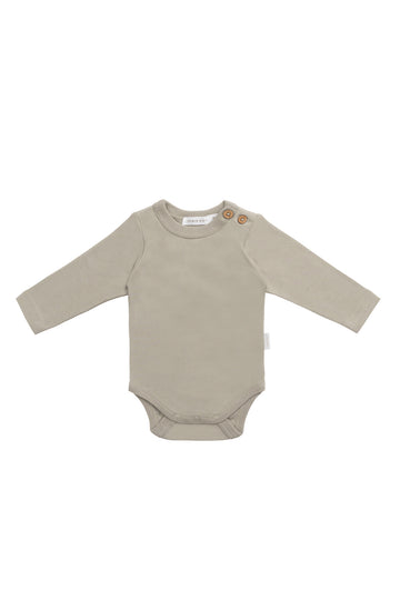 Organic Cotton Marlo Long Sleeve Bodysuit - Sage Childrens Bodysuit from Jamie Kay NZ
