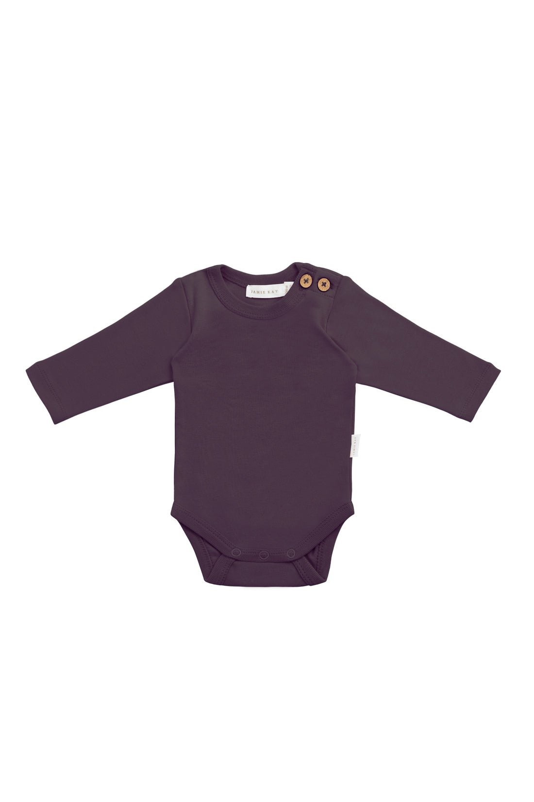 Organic Cotton Marlo Long Sleeve Bodysuit - Sugar Plum Childrens Bodysuit from Jamie Kay NZ