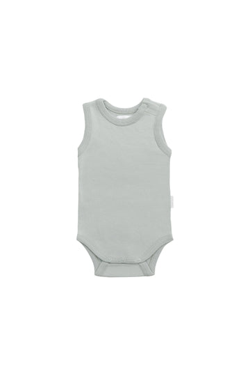 Organic Cotton Marlo Sleeveless Bodysuit - Lake Childrens Bodysuit from Jamie Kay NZ