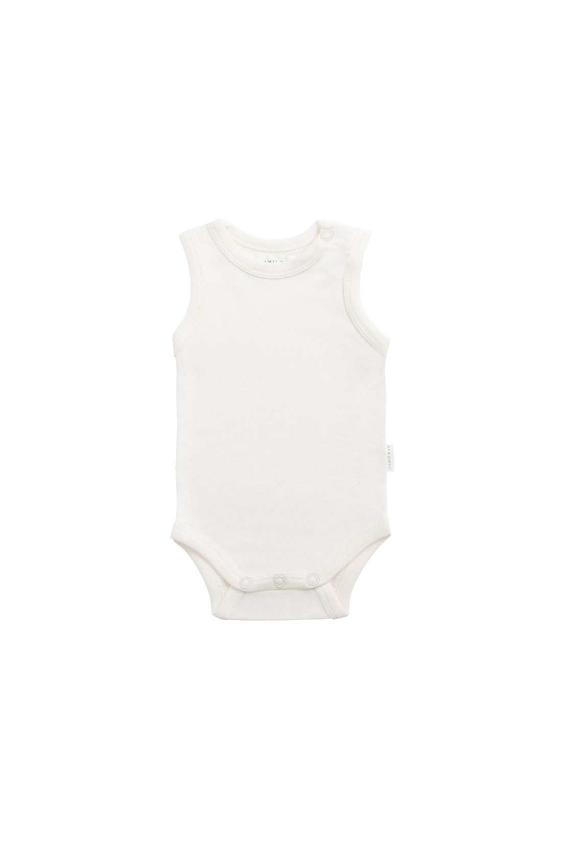 Organic Cotton Marlo Sleeveless Bodysuit - Milk Childrens Bodysuit from Jamie Kay NZ
