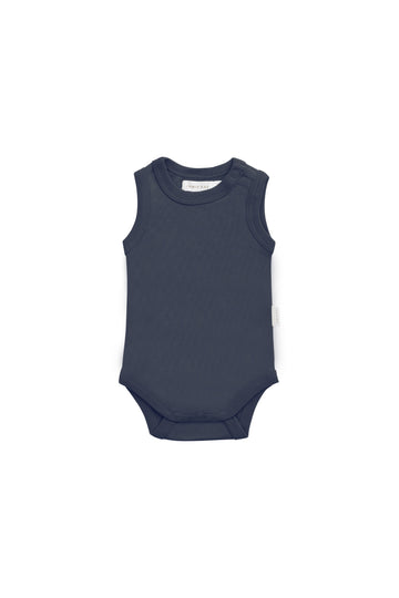 Organic Cotton Marlo Sleeveless Bodysuit - Orion Childrens Bodysuit from Jamie Kay NZ