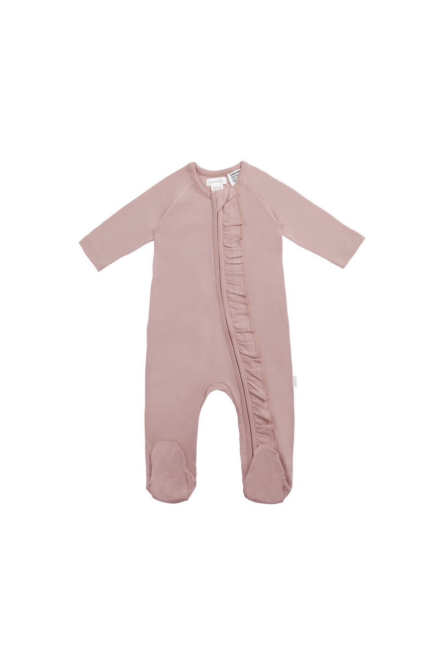 Organic Cotton Melanie Zip Onepiece - Powder Pink Childrens Onepiece from Jamie Kay NZ