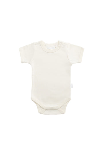 Organic Cotton Olsen Tee Bodysuit - Buttermilk Childrens Bodysuit from Jamie Kay NZ