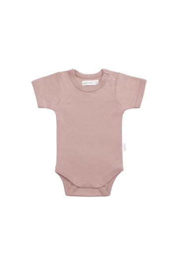 Organic Cotton Olsen Tee Bodysuit - Powder Pink Childrens Bodysuit from Jamie Kay NZ