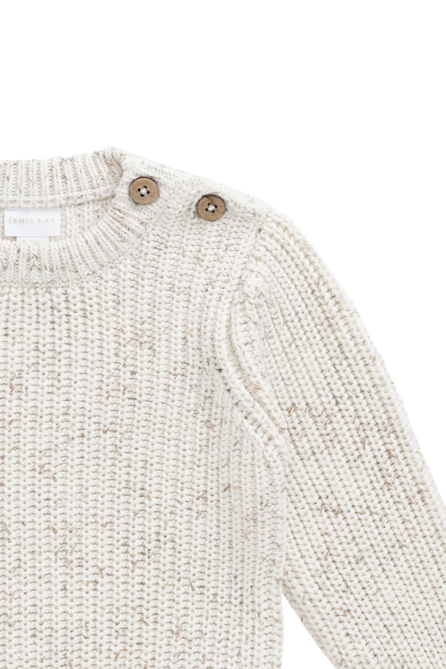 Harry Knit Jumper - Oatmeal Hay Fleck Childrens Jumper from Jamie Kay NZ