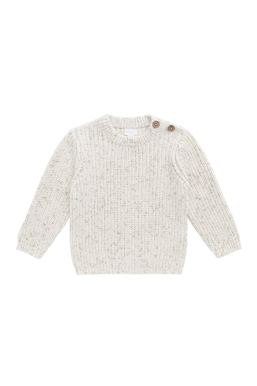 Harry Knit Jumper - Oatmeal Hay Fleck Childrens Jumper from Jamie Kay NZ