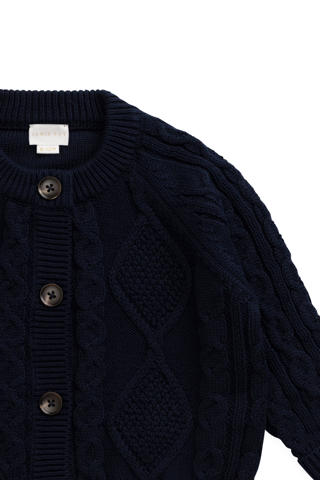 Logan Knitted Cardigan - Navy Childrens Cardigan from Jamie Kay NZ