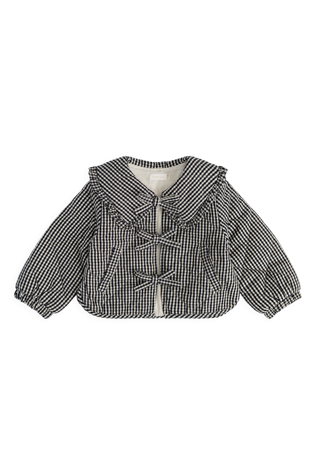 Mariette Cotton Jacket - Petite Gingham Graphite Childrens Jacket from Jamie Kay NZ