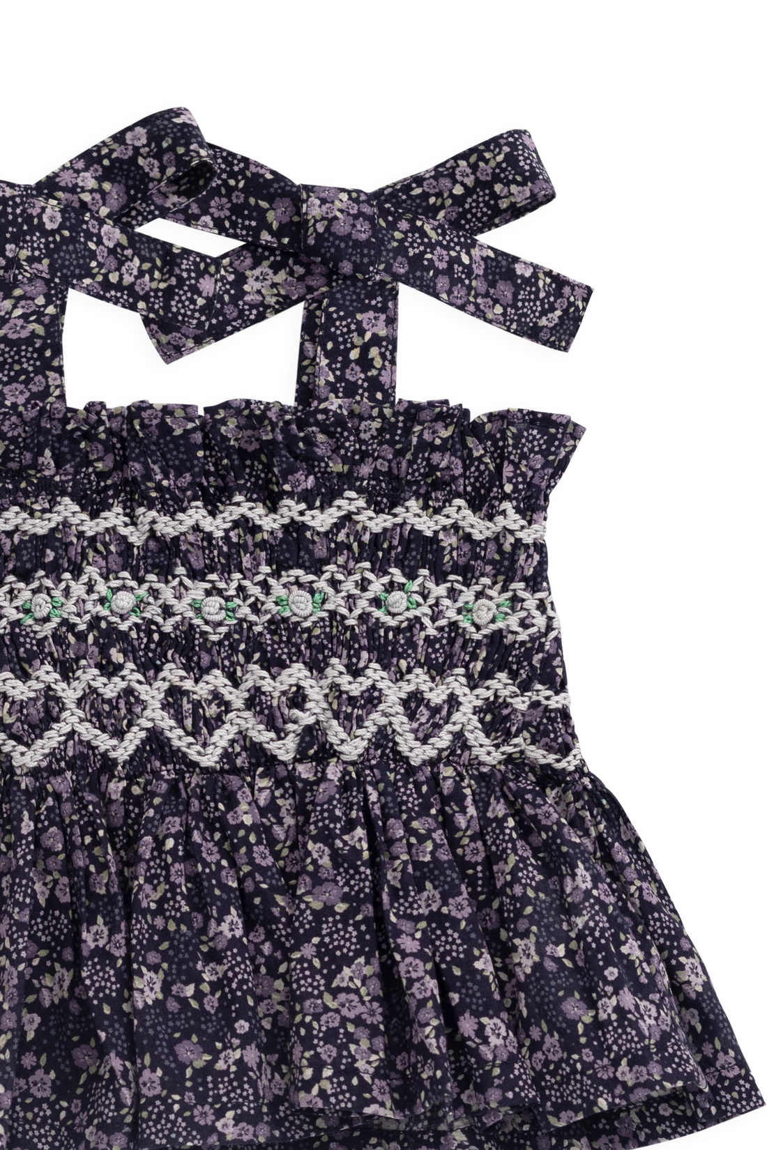 Organic Cotton Carine Top - Violet Floral Childrens Top from Jamie Kay NZ
