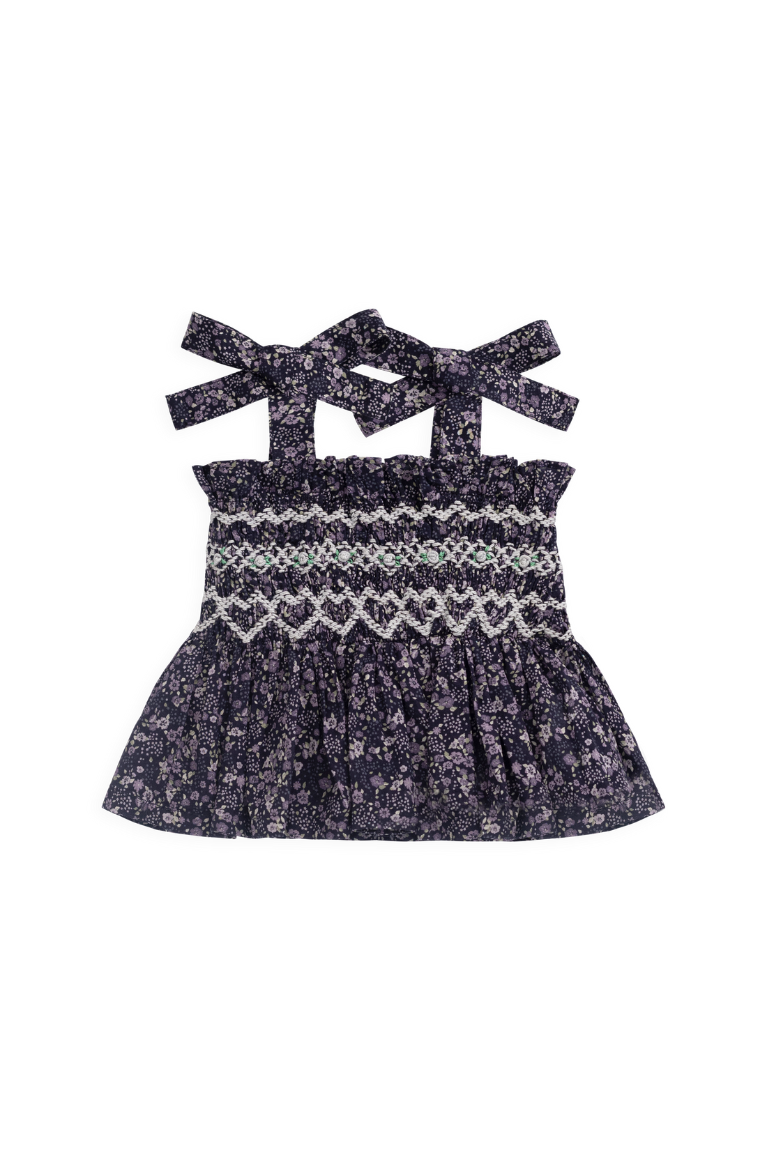Organic Cotton Carine Top - Violet Floral Childrens Top from Jamie Kay NZ