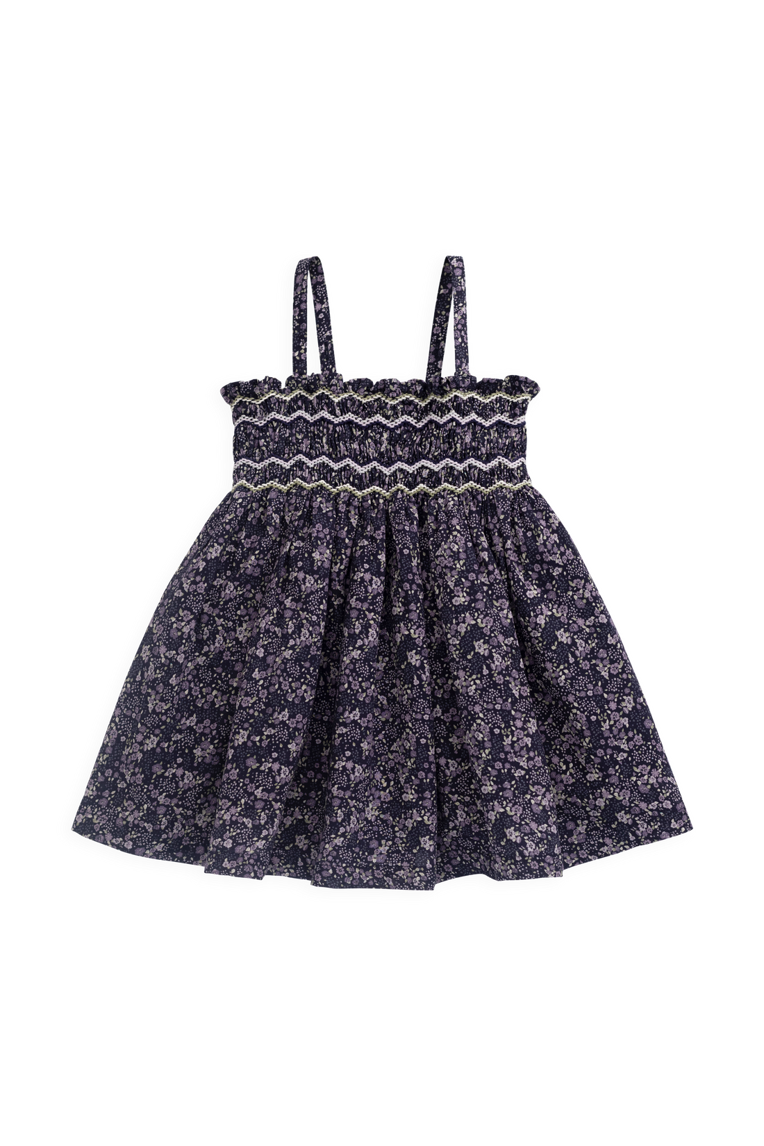 Organic Cotton Mariette Dress - Violet Floral Childrens Dress from Jamie Kay NZ