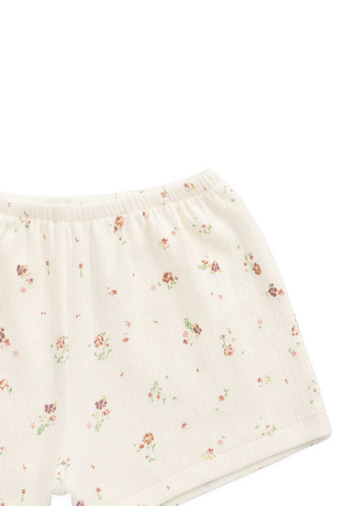 Organic Cotton Pointelle Anais Short - Eloise Egret Childrens Shorts from Jamie Kay NZ