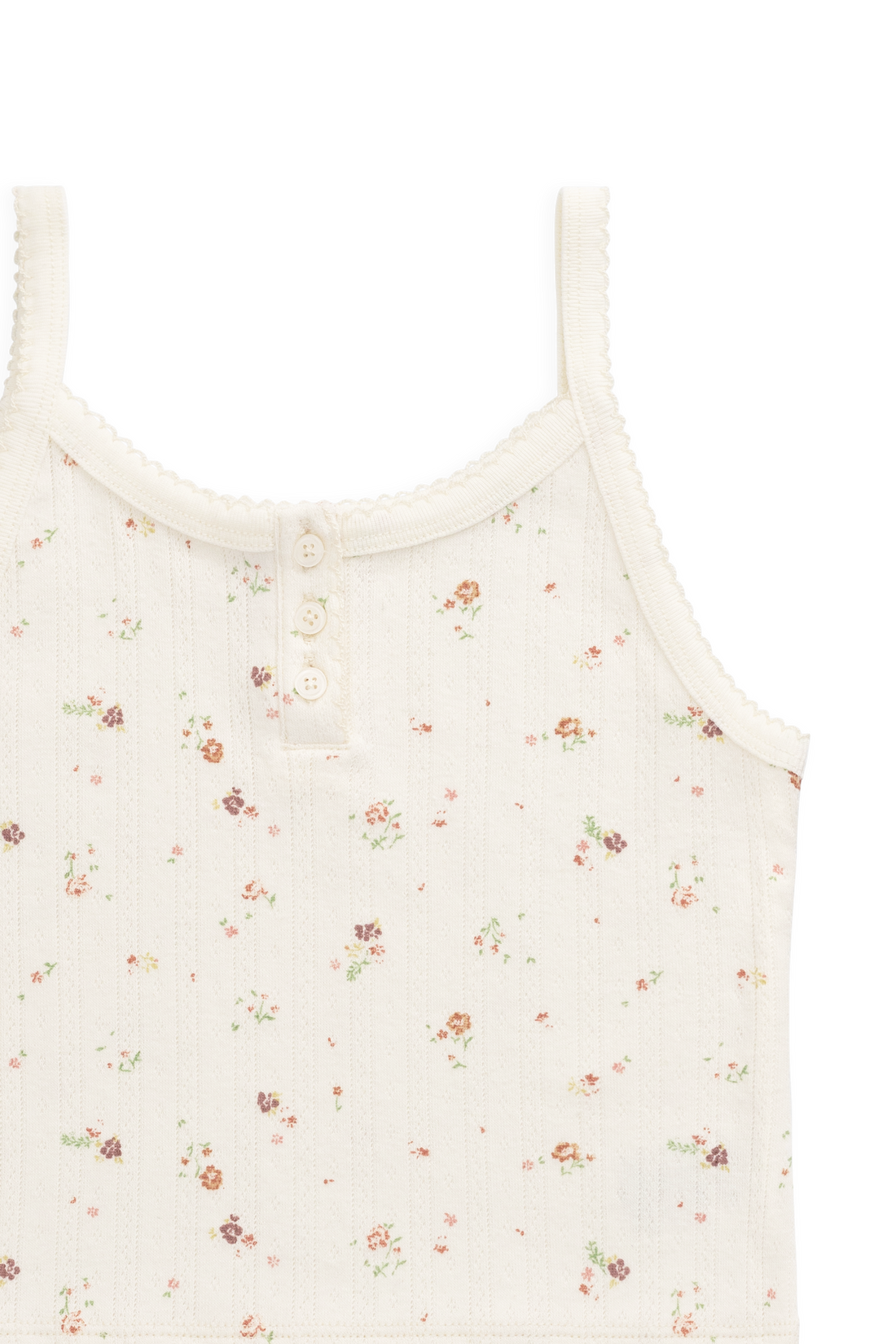Organic Cotton Pointelle Anais Singlet - Eloise Egret Childrens Singlet from Jamie Kay NZ