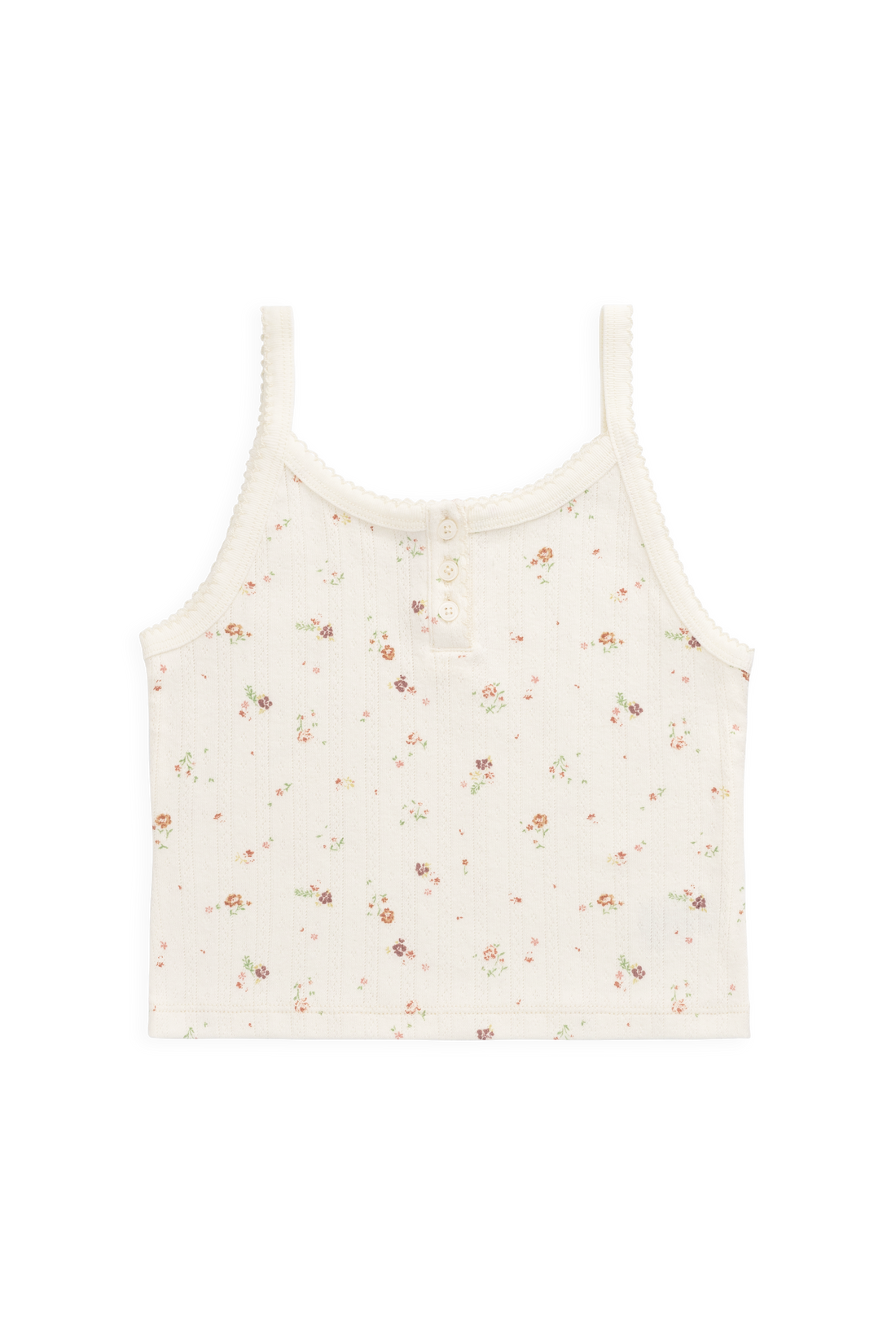 Organic Cotton Pointelle Anais Singlet - Eloise Egret Childrens Singlet from Jamie Kay NZ