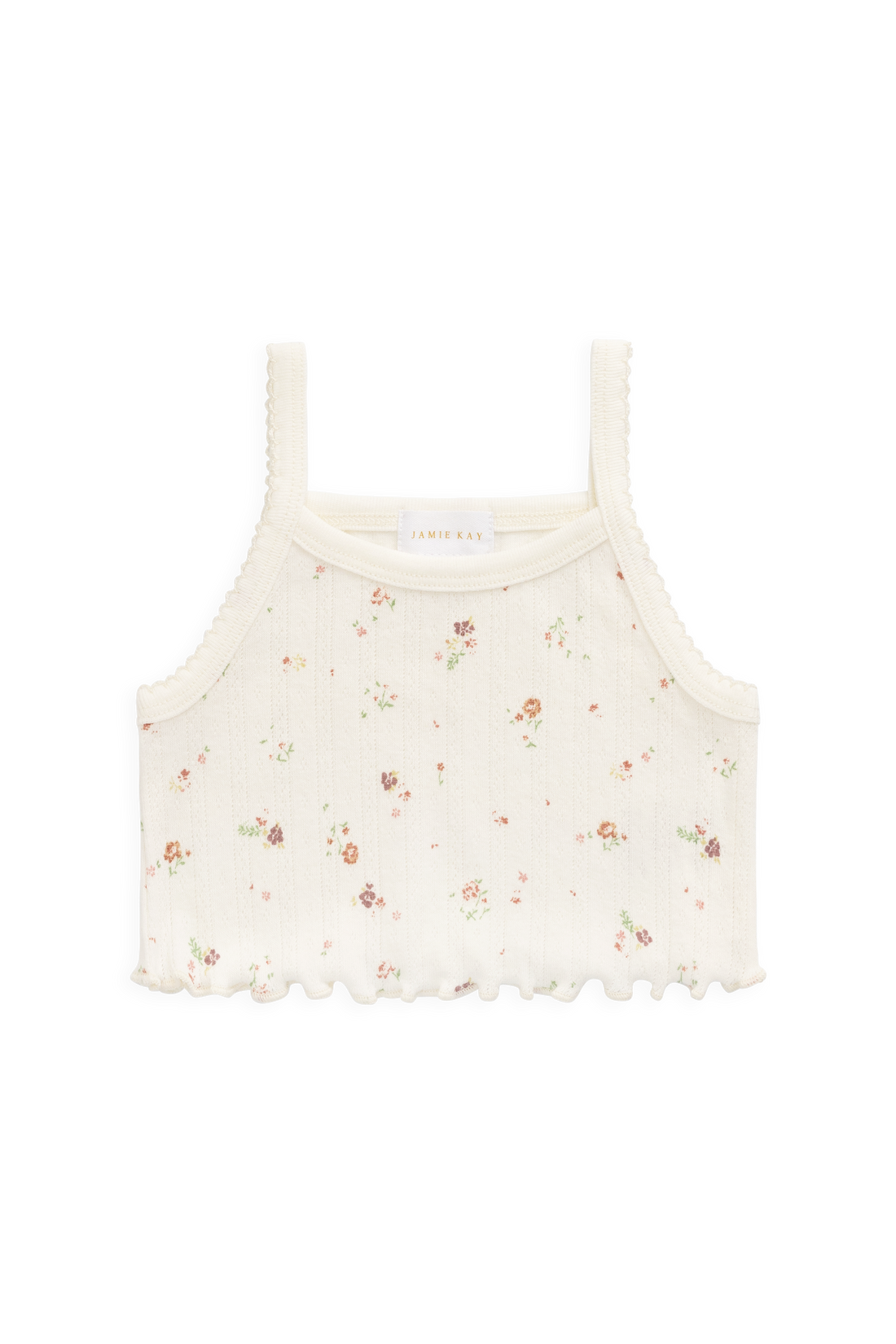 Organic Cotton Pointelle Bebe Singlet - Eloise Egret Childrens Singlet from Jamie Kay NZ