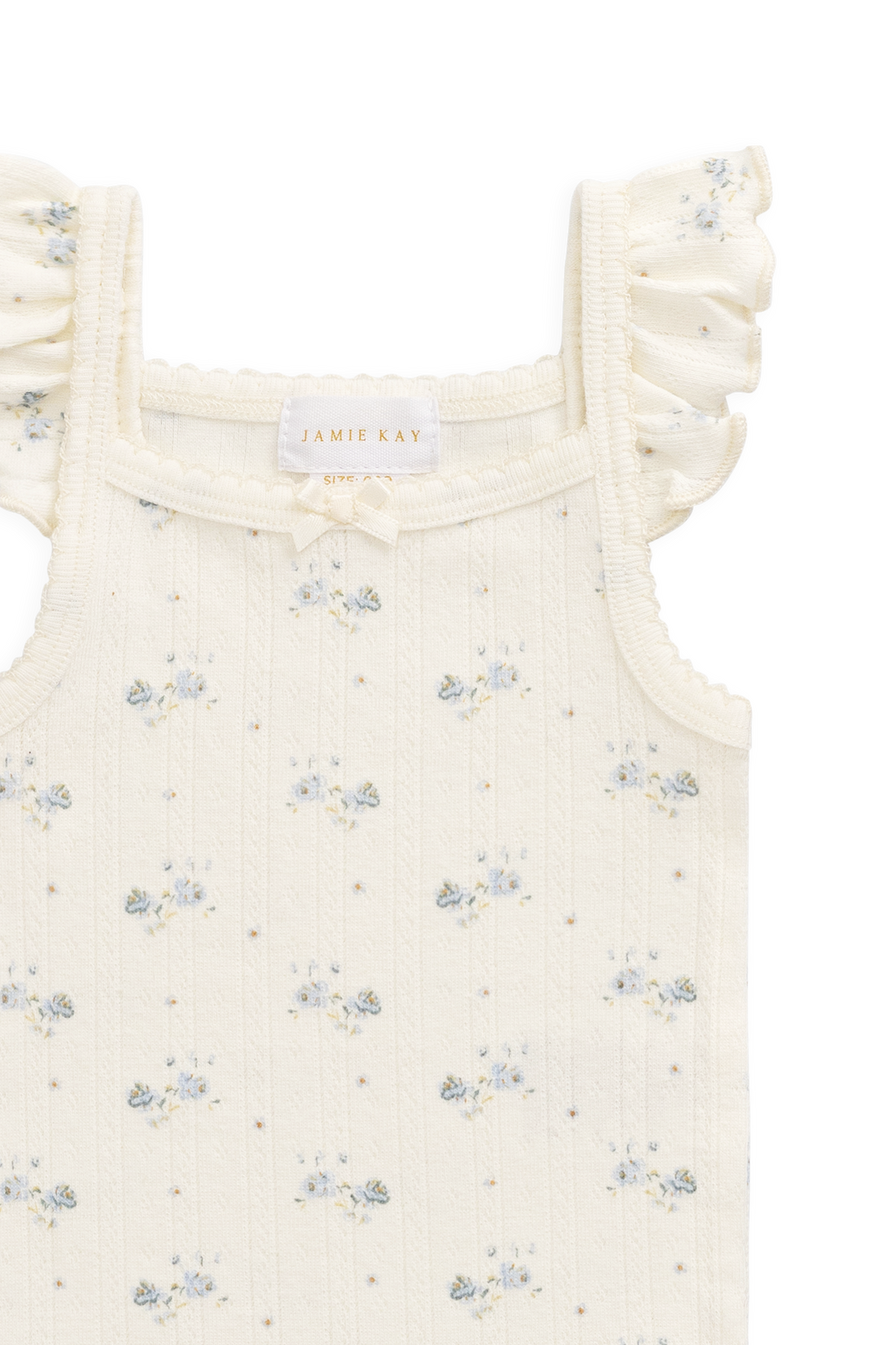 Organic Cotton Pointelle Eliane Bodysuit - Molly Blue Childrens Bodysuit from Jamie Kay NZ