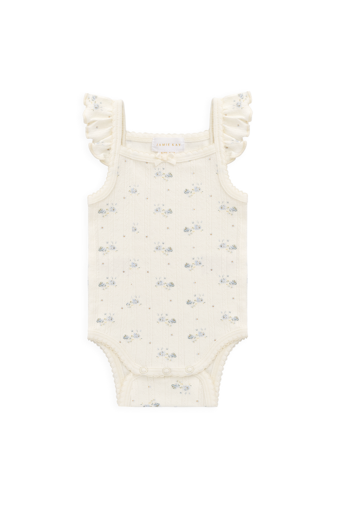 Organic Cotton Pointelle Eliane Bodysuit - Molly Blue Childrens Bodysuit from Jamie Kay NZ