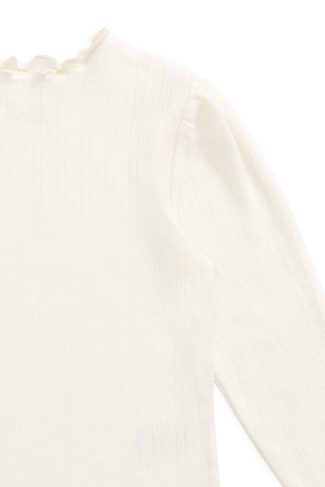 Organic Cotton Pointelle Eliane Top - Parchment Childrens Top from Jamie Kay NZ