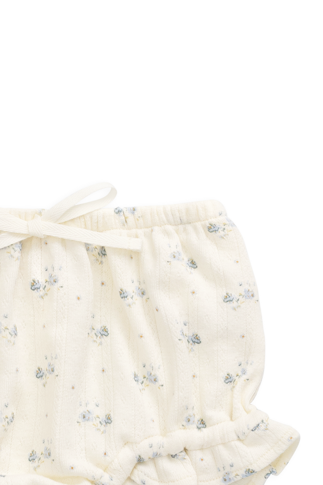 Organic Cotton Pointelle Frill Bloomer - Molly Blue Childrens Bloomer from Jamie Kay NZ