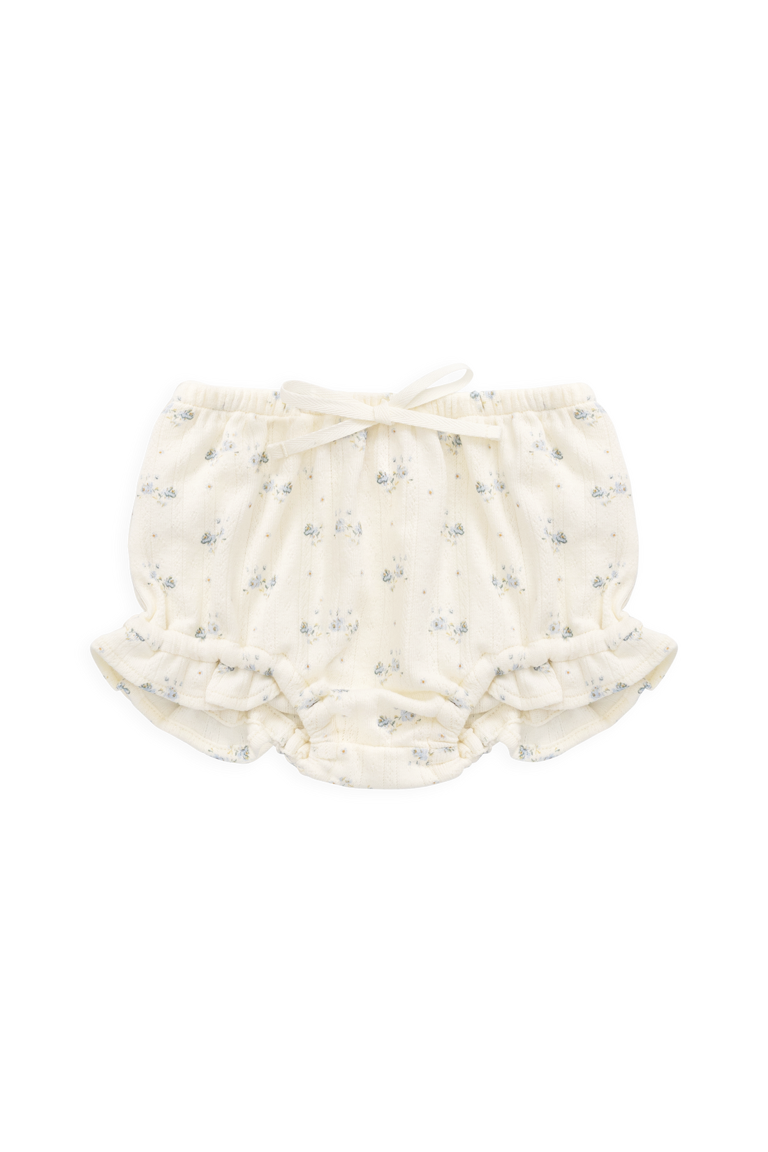 Organic Cotton Pointelle Frill Bloomer - Molly Blue Childrens Bloomer from Jamie Kay NZ