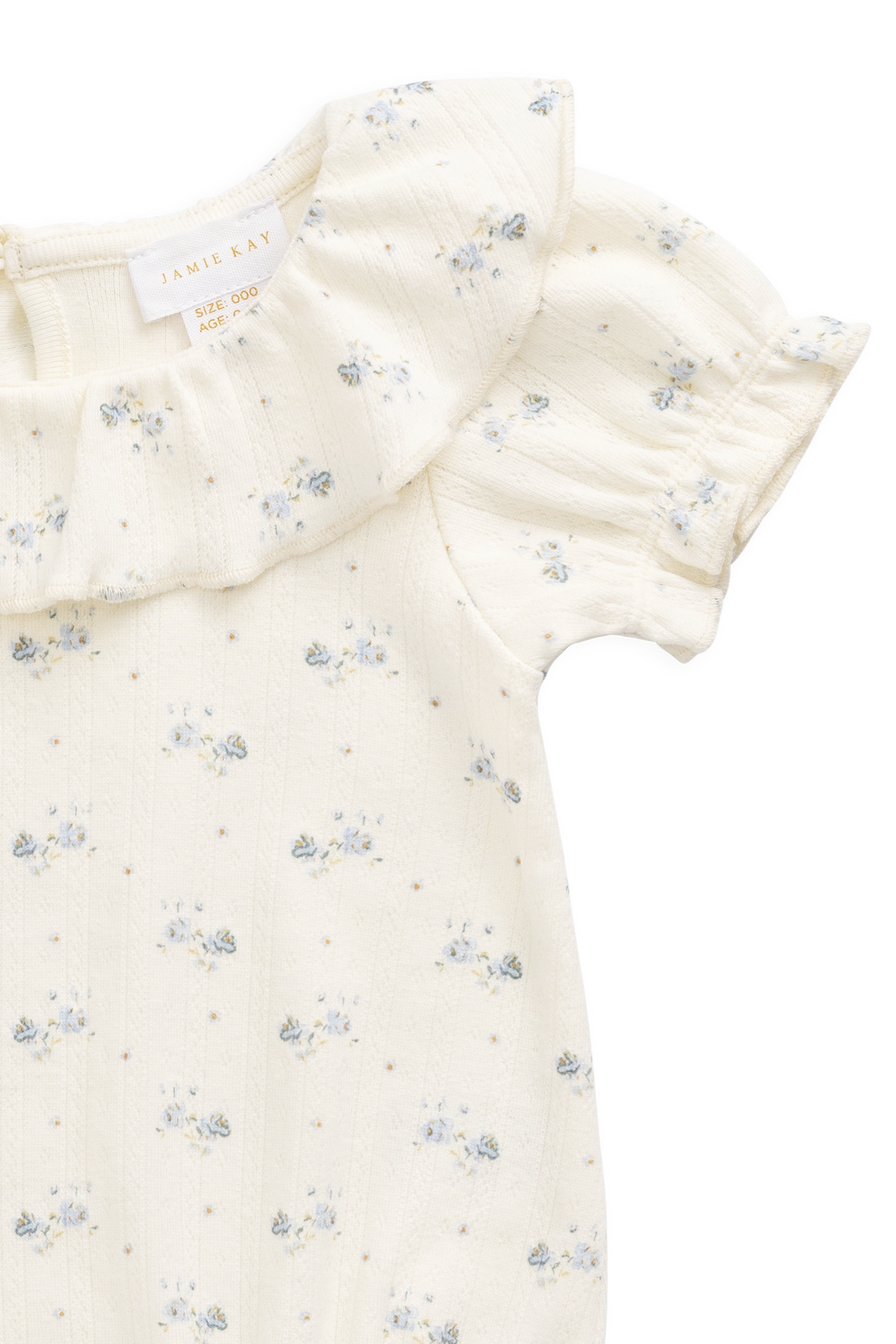 Organic Cotton Pointelle Marlene Bodysuit - Molly Blue Childrens Bodysuit from Jamie Kay NZ