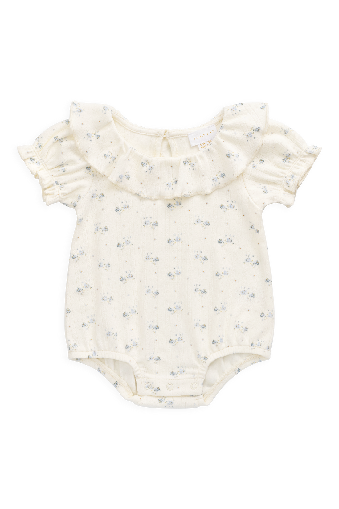 Organic Cotton Pointelle Marlene Bodysuit - Molly Blue Childrens Bodysuit from Jamie Kay NZ