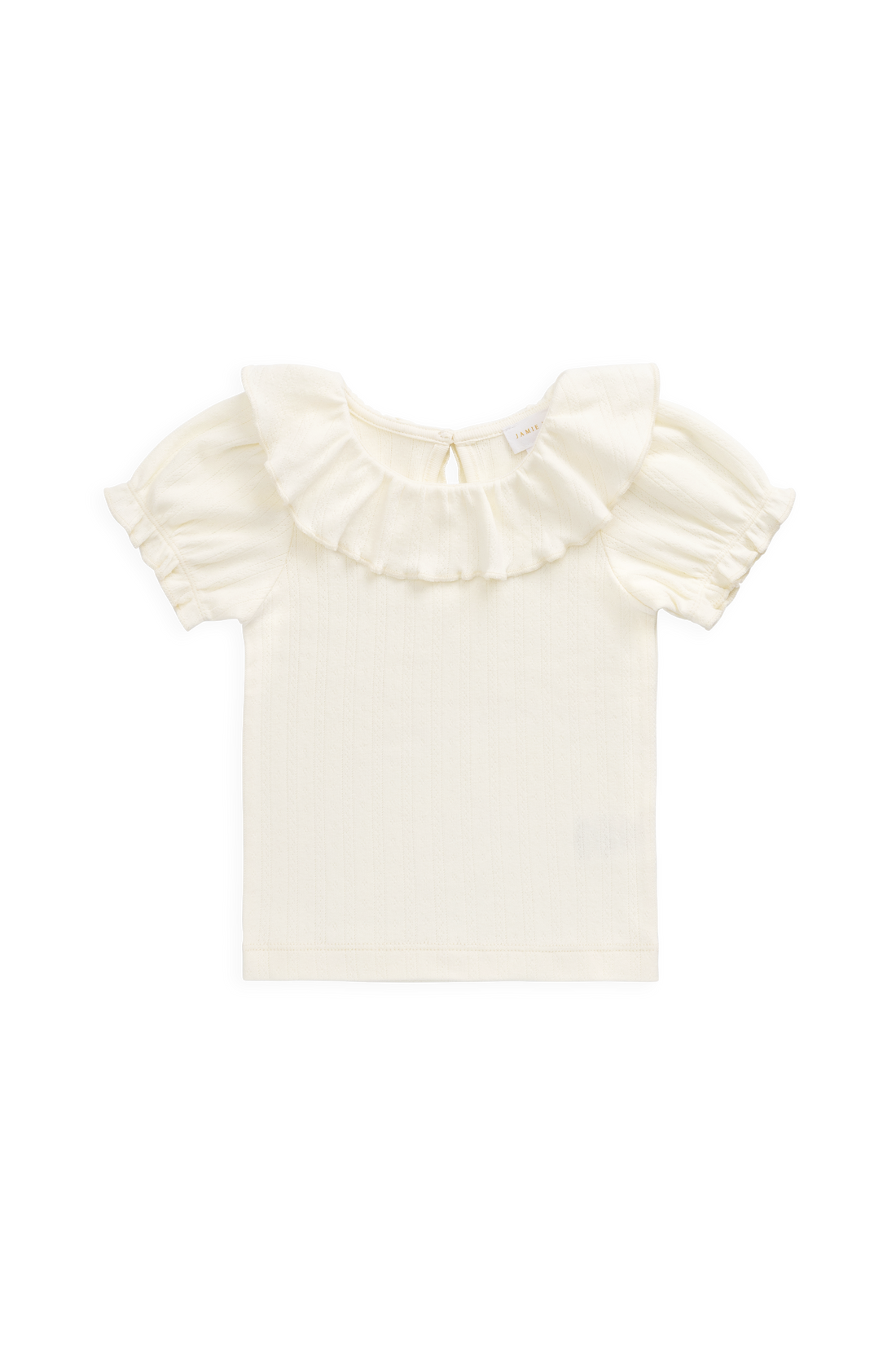 Organic Cotton Pointelle Marlene Top - Parchment Childrens Top from Jamie Kay NZ