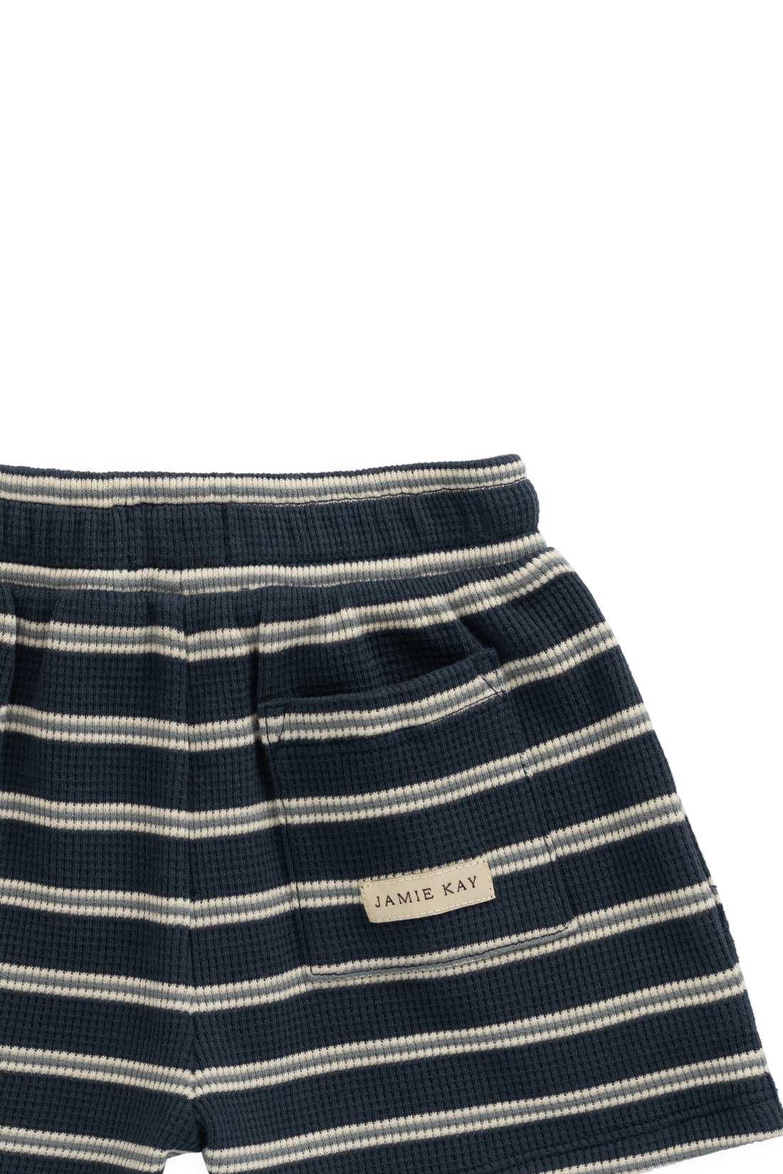 Organic Cotton Waffle Leith Short - Dreamer Stripe Captain Childrens Short from Jamie Kay NZ