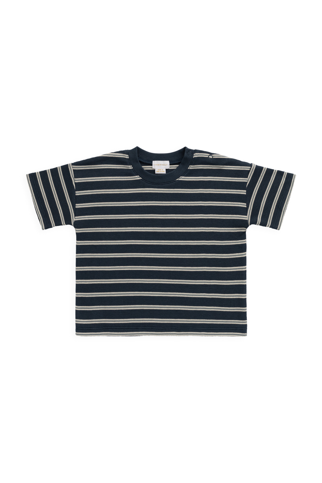 Organic Cotton Waffle Leith Tee - Dreamer Stripe Captain Childrens Top from Jamie Kay NZ
