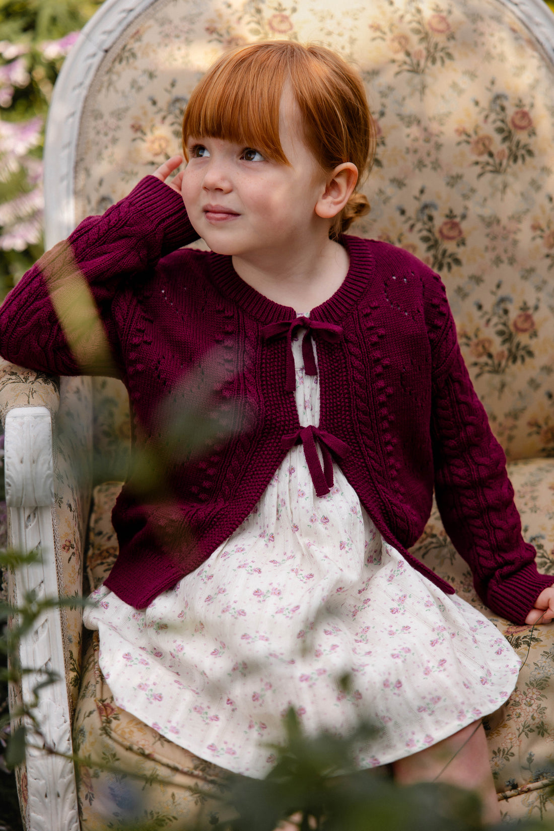 Josephine Knitted Cardigan - Mulberry Wood Childrens Cardigan from Jamie Kay NZ
