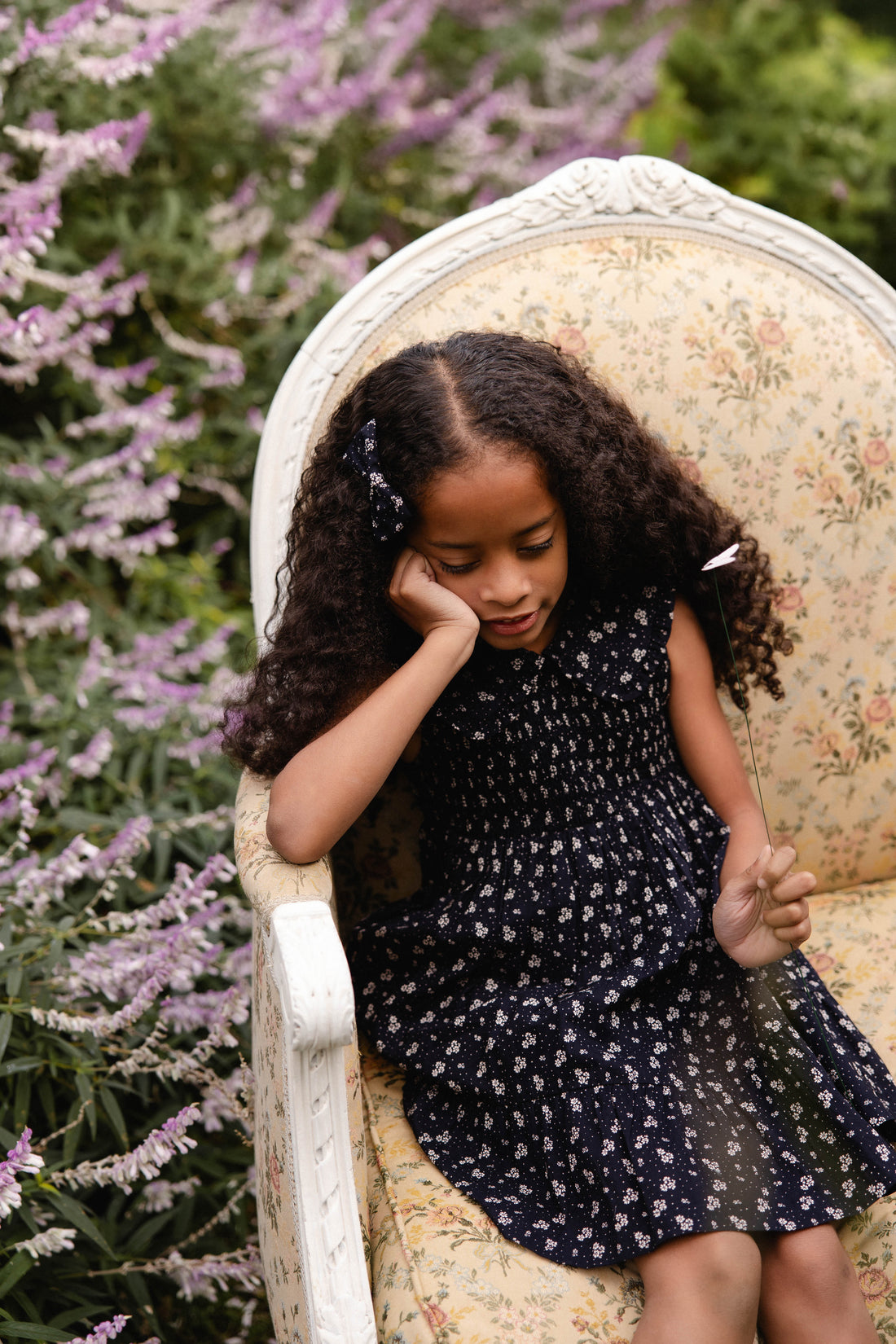 Organic Cotton Christabel Dress - Maisie Navy Childrens Dress from Jamie Kay NZ