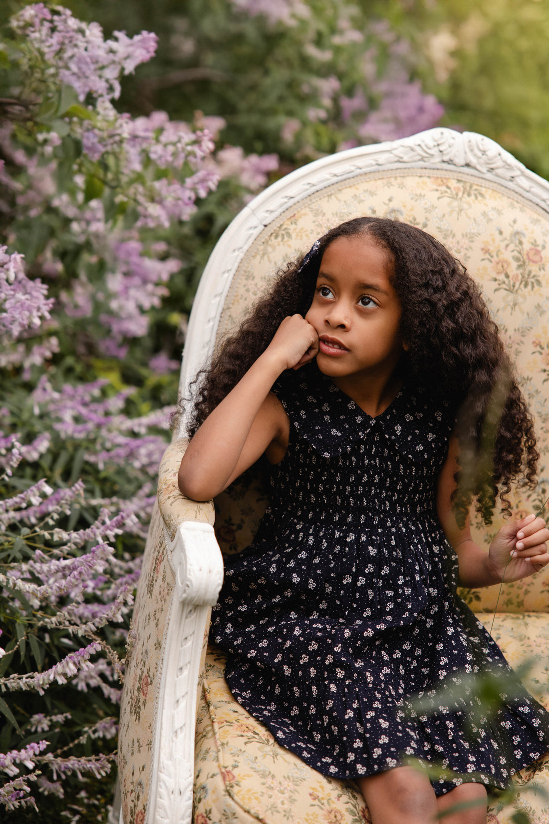 Organic Cotton Christabel Dress - Maisie Navy Childrens Dress from Jamie Kay NZ