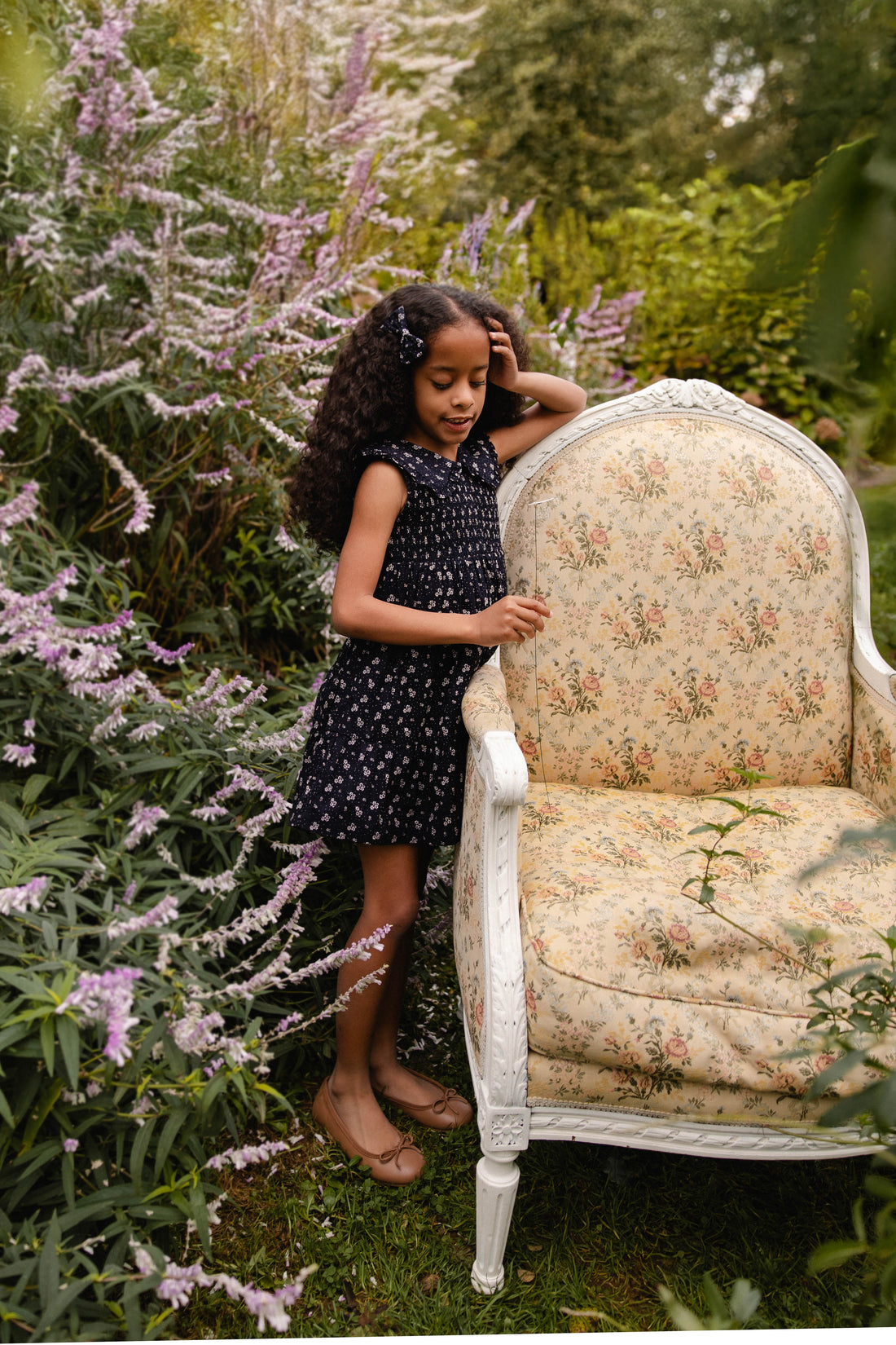 Organic Cotton Christabel Dress - Maisie Navy Childrens Dress from Jamie Kay NZ