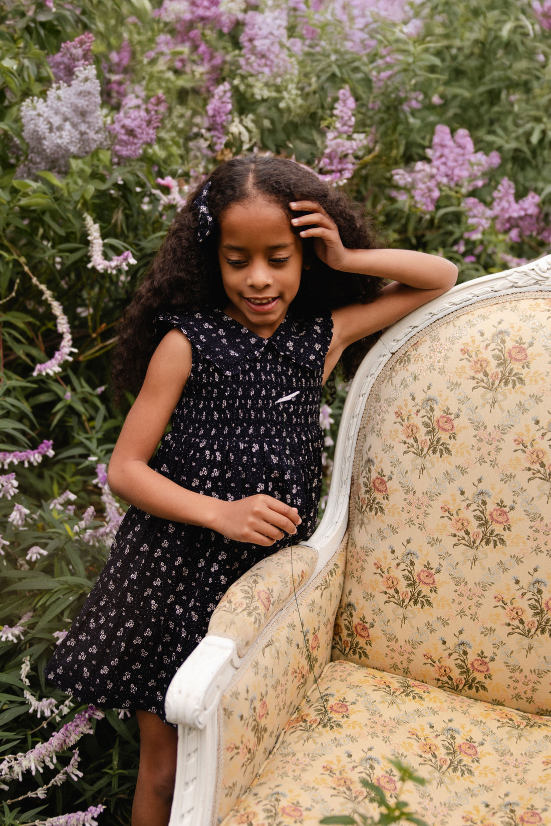 Organic Cotton Christabel Dress - Maisie Navy Childrens Dress from Jamie Kay NZ
