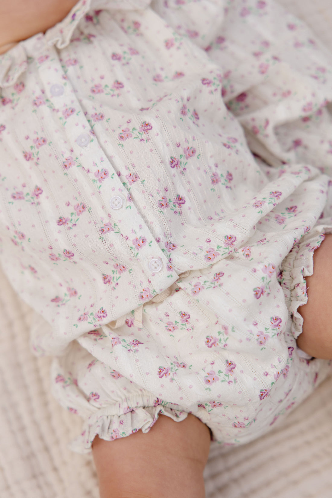 Organic Cotton Frill Bloomer - Molly Lilac Childrens Bloomer from Jamie Kay NZ