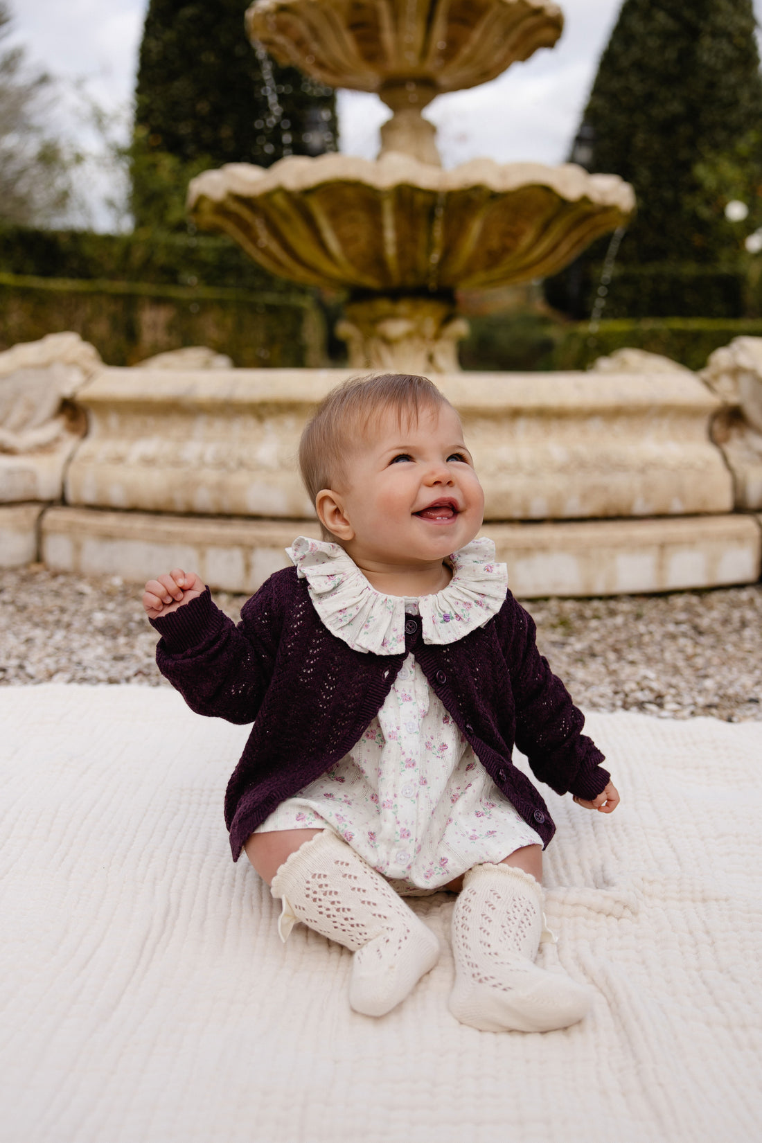 Maxine Knitted Cardigan - Blackcurrant Childrens Cardigan from Jamie Kay NZ