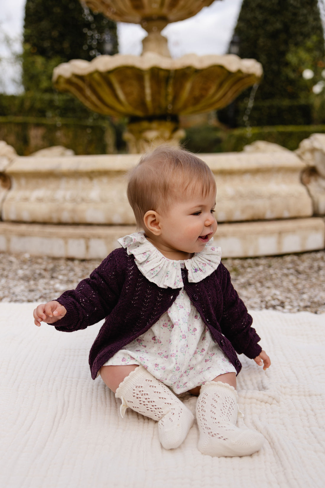 Maxine Knitted Cardigan - Blackcurrant Childrens Cardigan from Jamie Kay NZ