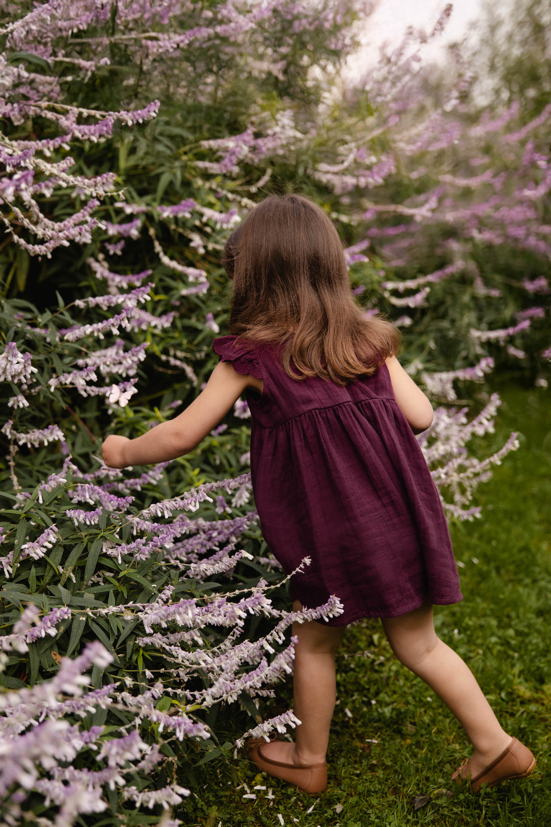 Organic Cotton Muslin Lace Dress - Fig Childrens Dress from Jamie Kay NZ