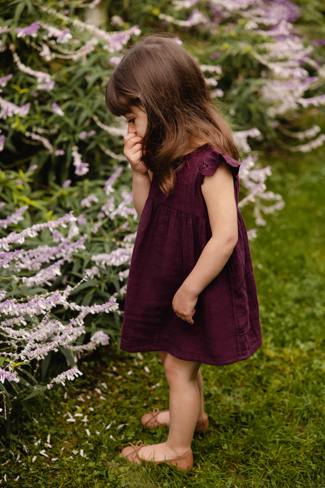 Organic Cotton Muslin Lace Dress - Fig Childrens Dress from Jamie Kay NZ