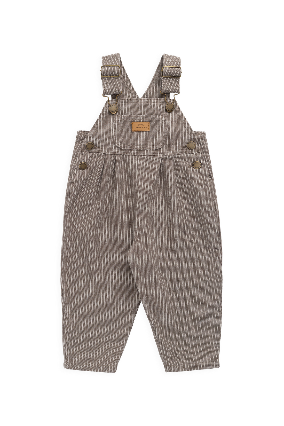 Blair Overall - Mini Pinstripe Cassava / Iroko Childrens Overall from Jamie Kay NZ